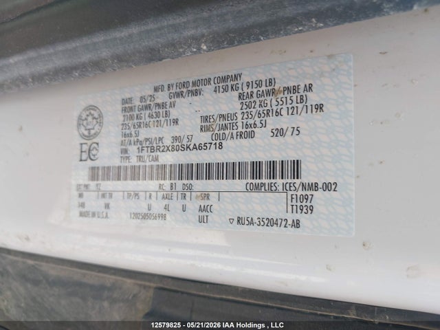 Ford Transit T-250 2025 1FTBR2X80SKA65718 Image 9