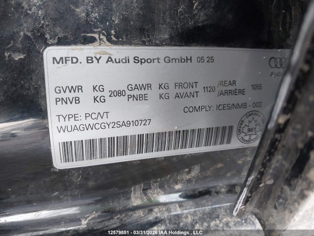 Продажа на аукционе авто 2025 Audi Rs 3 2.5t, vin: WUAGWCGY2SA910727, номер лота: 12579851