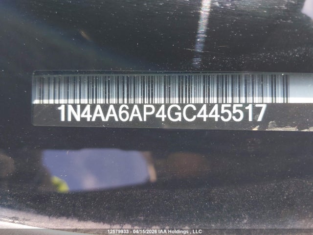 12579933 :رقم المزاد ، 1N4AA6AP4GC445517 vin ، 2016 Nissan Maxima 3.5s/sv/sl/sr/plat مزاد بيع