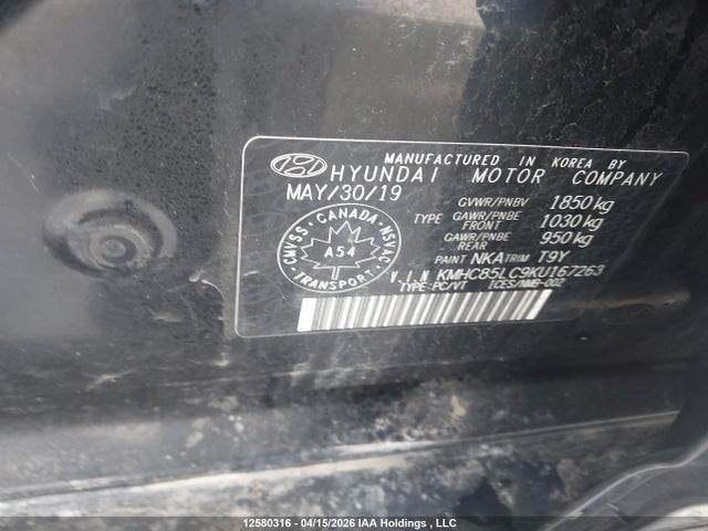 KMHC85LC9KU167263 Hyundai Ioniq Hybrid Preferred