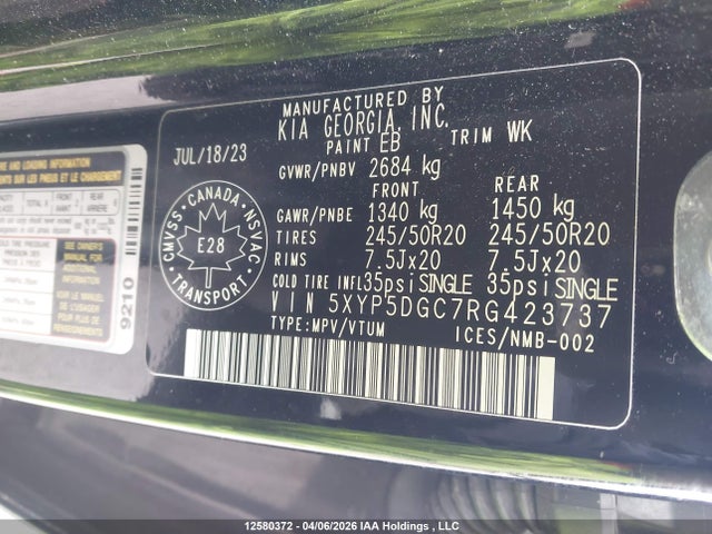 5XYP5DGC7RG423737 KIA Telluride Sx/sx Limited/x-line/x-pro