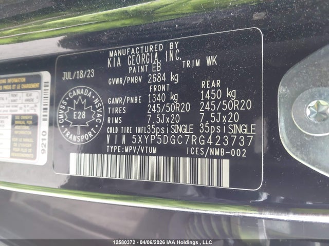 5XYP5DGC7RG423737 KIA Telluride Sx/sx Limited/x-line/x-pro