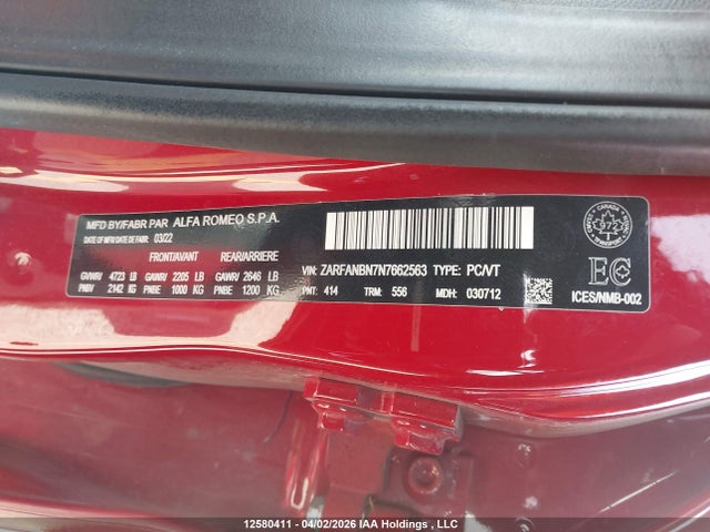ZARFANBN7N7662563 Alfa Romeo Giulia Ti Awd