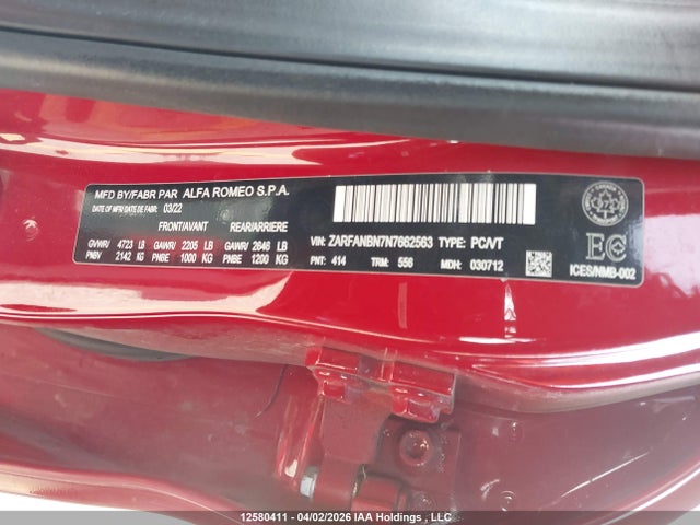 ZARFANBN7N7662563 Alfa Romeo Giulia Ti Awd