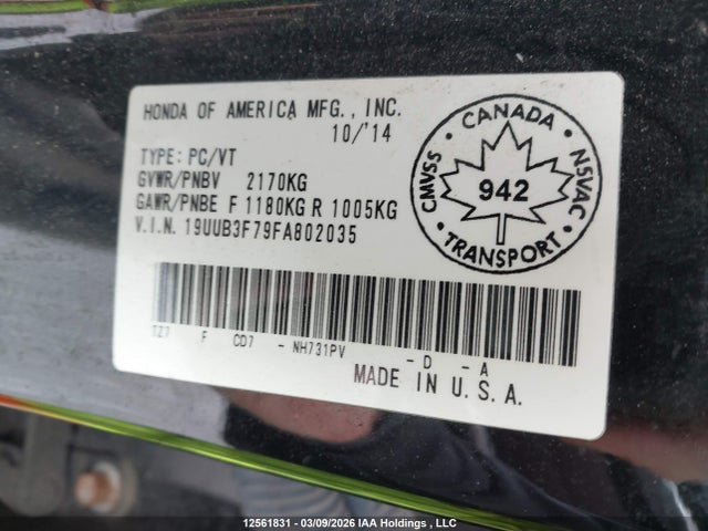 Aukcja sprzedaży 2015 Acura Tlx Elite, vin: 19UUB3F79FA802035, numer aukcji: 12561831