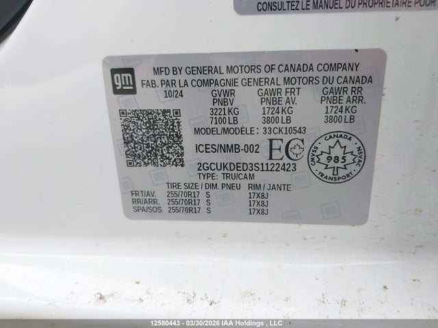 Продажа на аукционе авто 2025 Chevrolet Silverado K1500 Lt, vin: 2GCUKDED3S1122423, номер лота: 12580443