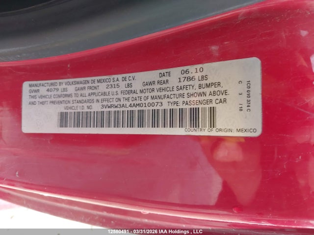 Продажа на аукционе авто 2010 Volkswagen New Beetle 2.5l, vin: 3VWRW3AL4AM010073, номер лота: 12580491