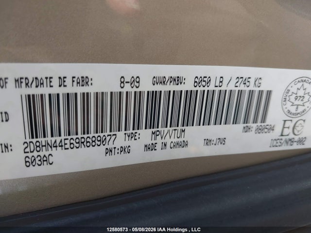 Aukcja sprzedaży 2009 Dodge Grand Caravan Se, vin: 2D8HN44E69R689077, numer aukcji: 12580573