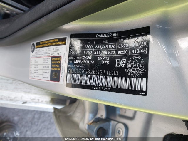 WDCGG8JB2EG211833 Mercedes-Benz Glk 350 4matic