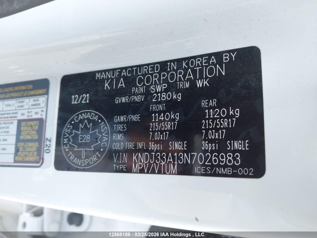 KNDJ33A13N7026983 KIA Soul Ev Limited