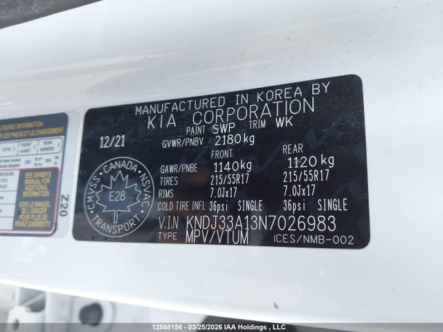 KNDJ33A13N7026983 KIA Soul Ev Limited