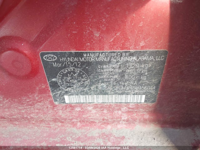 Продажа на аукционе авто 2013 Hyundai Elantra Gls, vin: 5NPDH4AE4DH156014, номер лота: 12561714