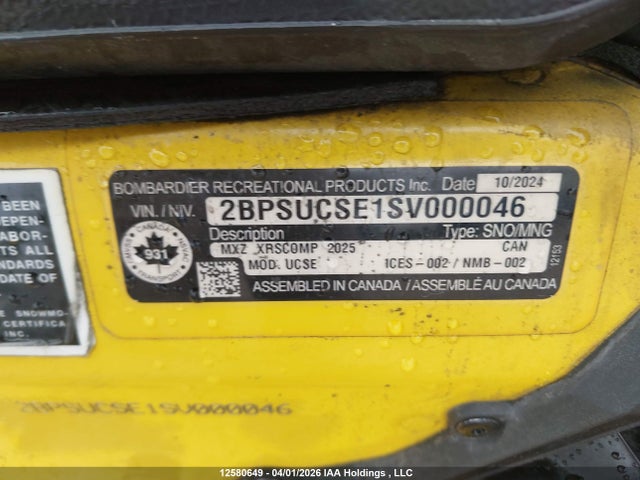 Aukcja sprzedaży 2025 Skidoo Skidoo., vin: 2BPSUCSE1SV000046, numer aukcji: 12580649