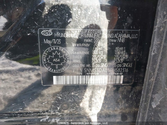 Продажа на аукционе авто 2023 Hyundai Santa Fe Urban Awd, vin: 5NMS3DAL5PH582316, номер лота: 12580675