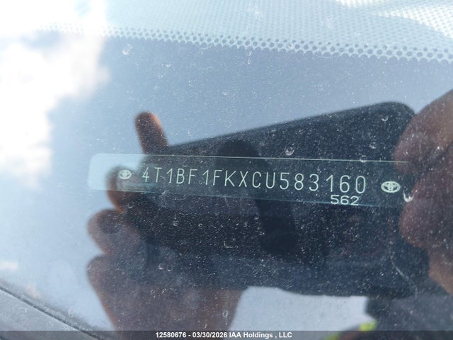 2012 Toyota Camry Se/le/xle მანქანა იყიდება აუქციონზე, vin: 4T1BF1FKXCU583160, აუქციონის ნომერი: 12580676