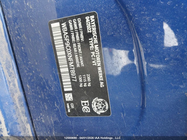 WBA5P9C0XNFM78977 BMW 330e Xdrive