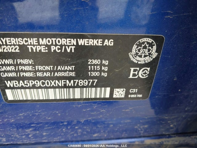 WBA5P9C0XNFM78977 BMW 330e Xdrive