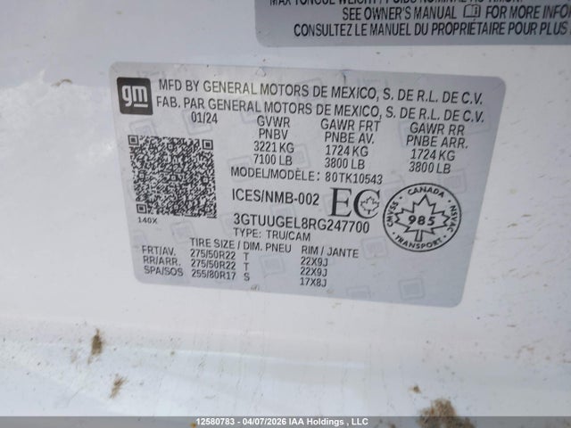 3GTUUGEL8RG247700 GMC Sierra 1500 Denali