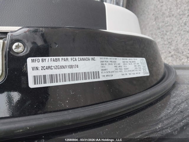 2022 Chrysler Grand Caravan Sxt მანქანა იყიდება აუქციონზე, vin: 2C4RC1ZGXNR108174, აუქციონის ნომერი: 12580804