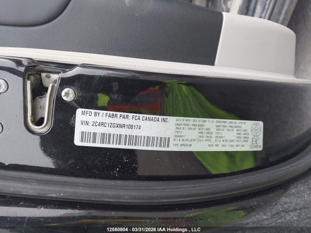 2022 Chrysler Grand Caravan Sxt მანქანა იყიდება აუქციონზე, vin: 2C4RC1ZGXNR108174, აუქციონის ნომერი: 12580804