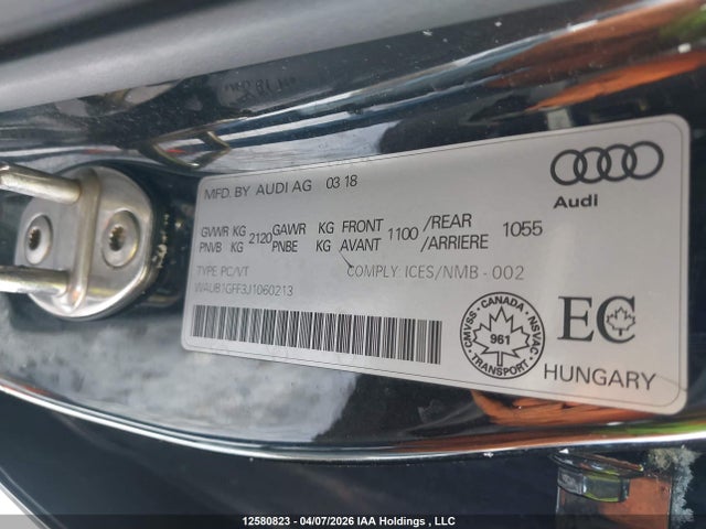 WAUB1GFF3J1060213 Audi S3 2.0t Progressiv