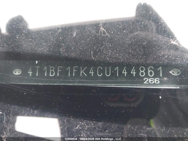12580834 :رقم المزاد ، 4T1BF1FK4CU144861 vin ، 2012 Toyota Camry Se/le/xle مزاد بيع