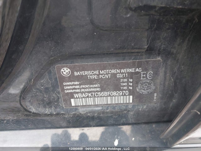 Aukcja sprzedaży 2011 Bmw 328 Xi, vin: WBAPK7C56BF082970, numer aukcji: 12580859