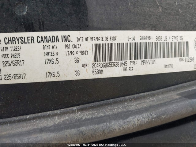 2C4RDGBG5ER281045 Dodge Grand Caravan Se