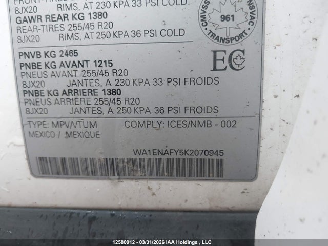 WA1ENAFY5K2070945 Audi Q5 45 Progressiv