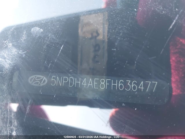 12580925 :رقم المزاد ، 5NPDH4AE8FH636477 vin ، 2015 Hyundai Elantra Se/sport/limited مزاد بيع