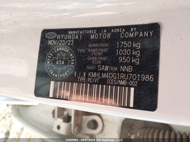 Продажа на аукционе авто 2024 Hyundai Elantra, vin: KMHLM4DG1RU701986, номер лота: 12580962