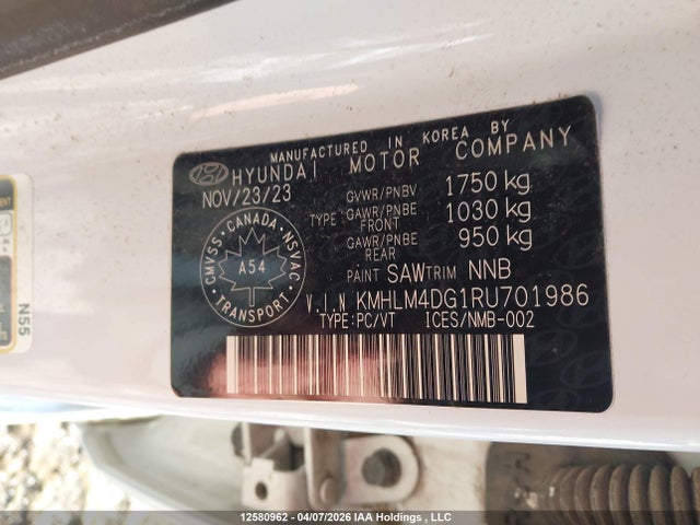 Продажа на аукционе авто 2024 Hyundai Elantra, vin: KMHLM4DG1RU701986, номер лота: 12580962