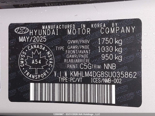 Продаж на аукціоні авто 2025 Hyundai Elantra Sel Sport, vin: KMHLM4DG8SU035862, номер лоту: 12580967