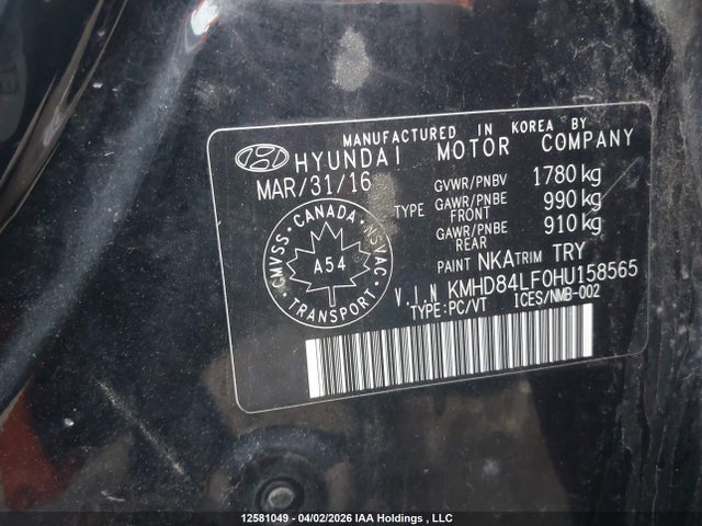 KMHD84LF0HU158565 Hyundai Elantra Se/value/limited