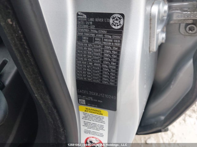 SADFL2GXXJ1Z10240 Jaguar E-Pace
