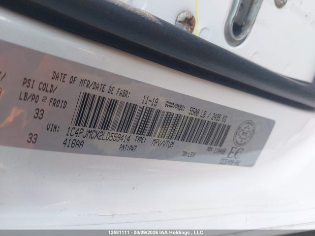 Aukcja sprzedaży 2020 Jeep Cherokee, vin: 1C4PJMCX2LD559414, numer aukcji: 12581111