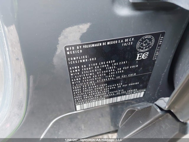 Aukcja sprzedaży 2024 Volkswagen Taos, vin: 3VV4X7B22RM022940, numer aukcji: 12581207