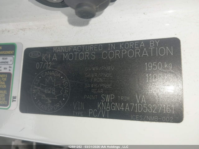 Продажа на аукционе авто 2013 Kia Optima Ex/ex Luxury/ex+, vin: KNAGN4A71D5327161, номер лота: 12581252