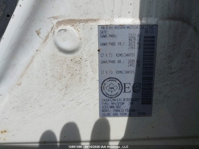 Nissan Rogue 2015 5N1AT2MV1FC890007 Image 18