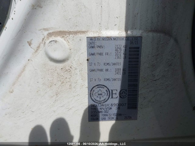 Nissan Rogue 2015 5N1AT2MV1FC890007 Image 9