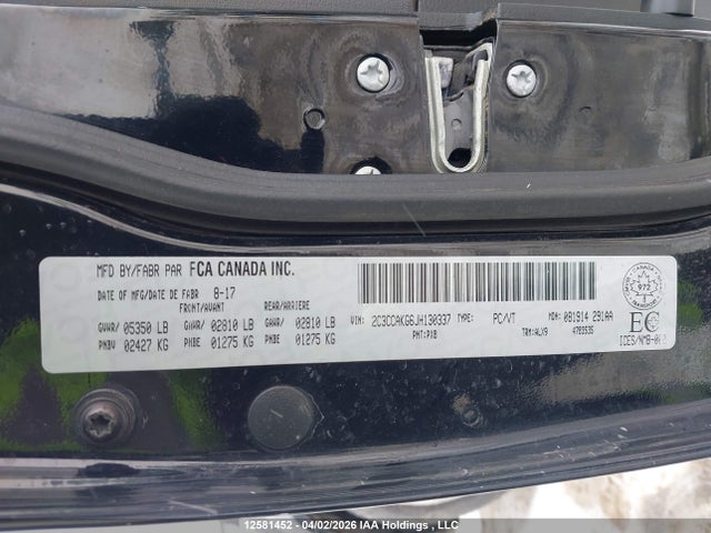 Aukcja sprzedaży 2018 Chrysler 300 Limited, vin: 2C3CCAKG6JH130337, numer aukcji: 12581452