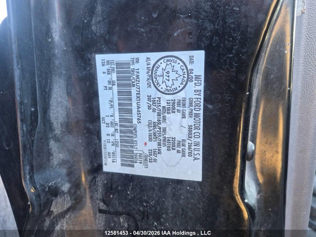 12581453 :رقم المزاد ، 1FMZU77EX1UA45765 vin ، 2001 Ford Explorer Sport Trac مزاد بيع