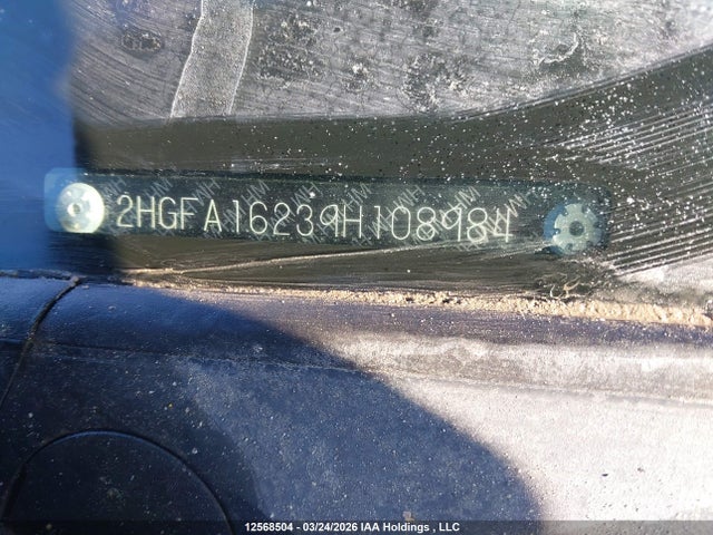 12568504 :رقم المزاد ، 2HGFA16239H108984 vin ، 2009 Honda Civic Dx/dx-a مزاد بيع