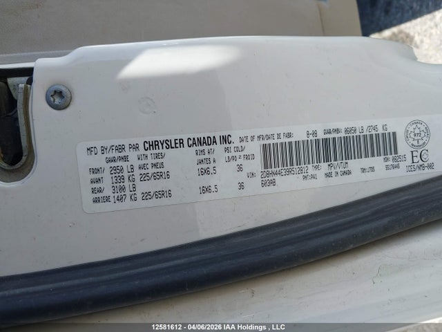 Aukcja sprzedaży 2009 Dodge Grand Caravan Se, vin: 2D8HN44E39R512812, numer aukcji: 12581612