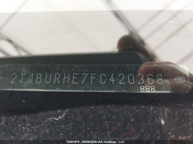 2T1BURHE7FC420368 Toyota Corolla L/le/le Pls/prm/s/s Pls