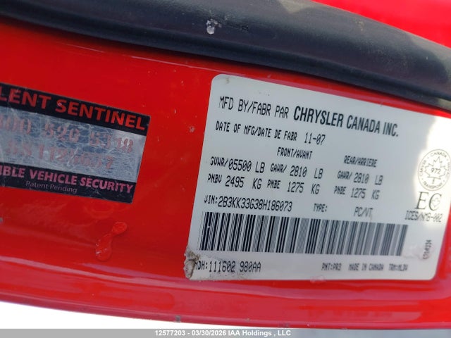 Aukcja sprzedaży 2008 Dodge Charger Sxt, vin: 2B3KK33G38H186073, numer aukcji: 12577203
