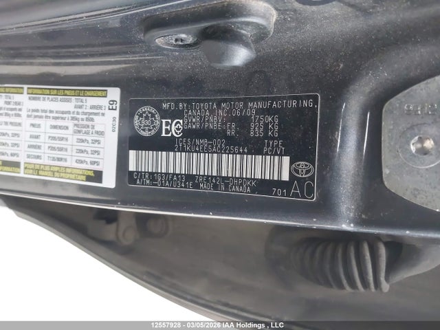 12557928 :رقم المزاد ، 2T1KU4EE5AC225644 vin ، 2010 Toyota Matrix Wagon مزاد بيع