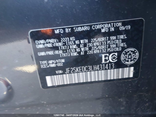 JF2SKEDC3LH431413 Subaru Forester