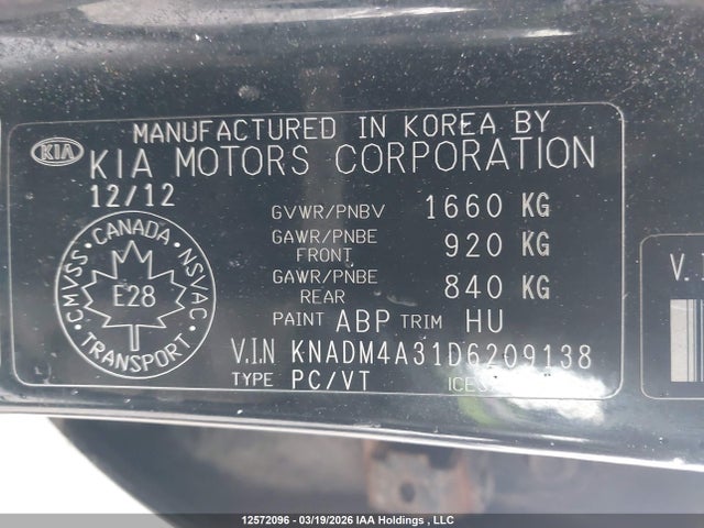 Продаж на аукціоні авто 2013 Kia Rio Ex/lx/lx+/sx, vin: KNADM4A31D6209138, номер лоту: 12572096