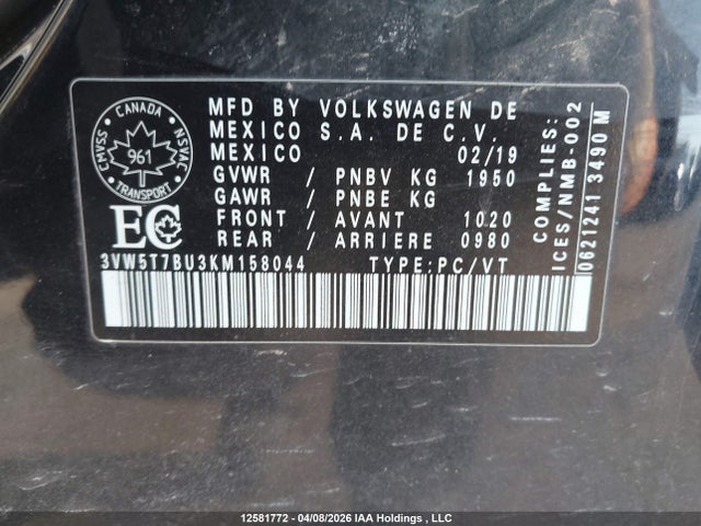 3VW5T7BU3KM158044 Volkswagen JETTA GLI